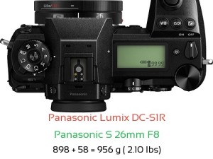 Panasonic S1R with Panasonic S 26mm F8 Lens Size