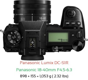 Panasonic S1R with Panasonic 18-40mm F4.5-6.3 Lens Size