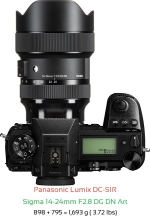 Panasonic S1R with Sigma 14-24mm F2.8 DG DN Art Lens Size