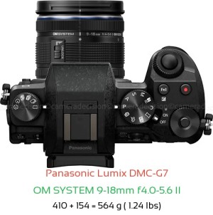 Panasonic G7 with OM SYSTEM 9-18mm f4.0-5.6 II Lens Size