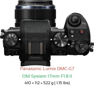 Panasonic G7 with OM System 17mm F1.8 II Lens Size
