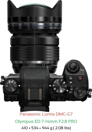 Panasonic G7 with Olympus ED 7-14mm F2.8 PRO Lens Size