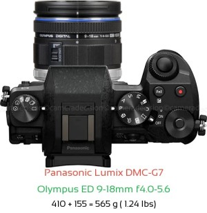 Panasonic G7 with Olympus ED 9-18mm f4.0-5.6 Lens Size