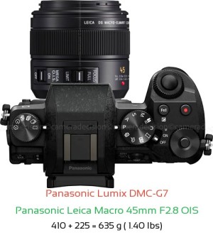 Panasonic G7 with Panasonic Leica Macro 45mm F2.8 OIS Lens Size