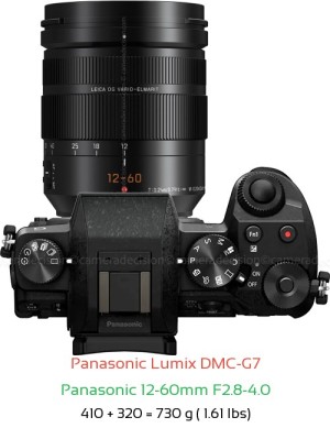 Panasonic G7 with Panasonic 12-60mm F2.8-4.0 Lens Size