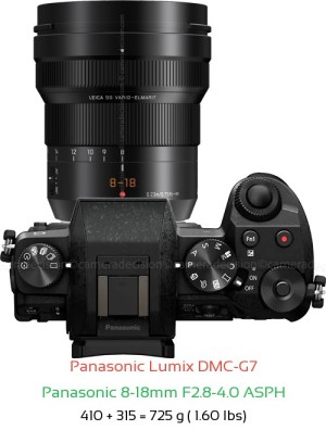 Panasonic G7 with Panasonic 8-18mm F2.8-4.0 ASPH Lens Size
