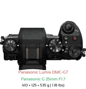Panasonic G7 with Panasonic G 25mm F1.7 Lens Size