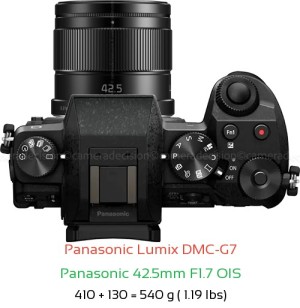 Panasonic G7 with Panasonic 42.5mm F1.7 OIS Lens Size