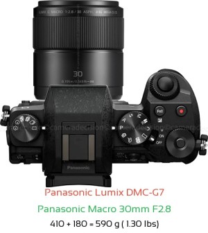 Panasonic G7 with Panasonic Macro 30mm F2.8 Lens Size