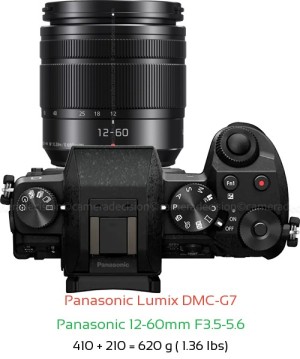 Panasonic G7 with Panasonic 12-60mm F3.5-5.6 Lens Size