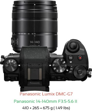 Panasonic G7 with Panasonic 14-140mm F3.5-5.6 II  Lens Size