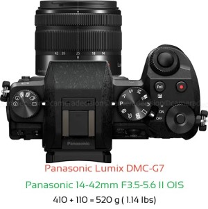 Panasonic G7 with Panasonic 14-42mm F3.5-5.6 II OIS Lens Size