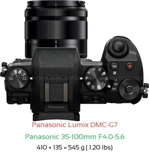 Panasonic G7 with Panasonic 35-100mm F4.0-5.6 Lens Size