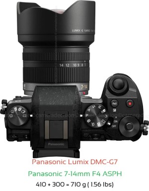 Panasonic G7 with Panasonic 7-14mm F4 ASPH Lens Size
