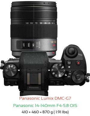 Panasonic G7 with Panasonic 14-140mm F4-5.8 OIS Lens Size