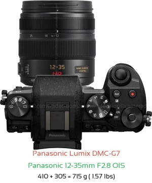 Panasonic G7 with Panasonic 12-35mm F2.8 OIS Lens Size