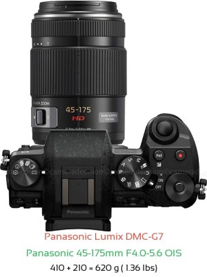 Panasonic G7 with Panasonic 45-175mm F4.0-5.6 OIS Lens Size
