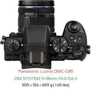 Panasonic G85 with OM SYSTEM 9-18mm f4.0-5.6 II Lens Size