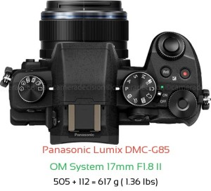 Panasonic G85 with OM System 17mm F1.8 II Lens Size