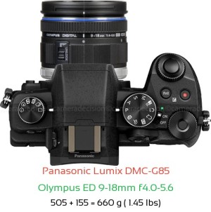 Panasonic G85 with Olympus ED 9-18mm f4.0-5.6 Lens Size