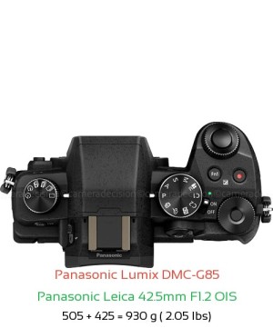 Panasonic G85 with Panasonic Leica 42.5mm F1.2 OIS Lens Size