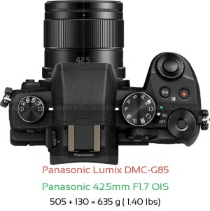 Panasonic G85 with Panasonic 42.5mm F1.7 OIS Lens Size