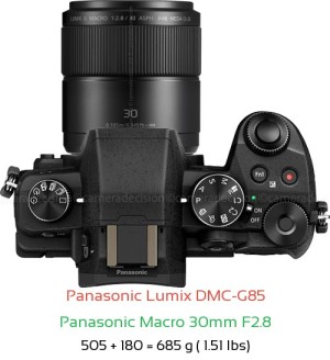 Panasonic G85 with Panasonic Macro 30mm F2.8 Lens Size