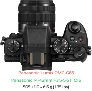 Panasonic G85 with Panasonic 14-42mm F3.5-5.6 II OIS Lens Size