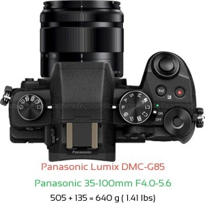 Panasonic G85 with Panasonic 35-100mm F4.0-5.6 Lens Size