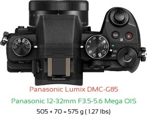 Panasonic G85 with Panasonic 12-32mm F3.5-5.6 Mega OIS Lens Size