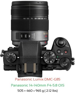 Panasonic G85 with Panasonic 14-140mm F4-5.8 OIS Lens Size