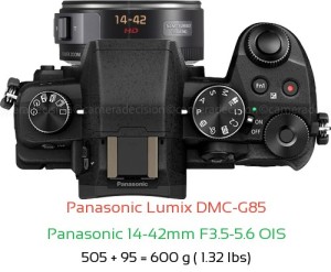 Panasonic G85 with Panasonic 14-42mm F3.5-5.6 OIS Lens Size