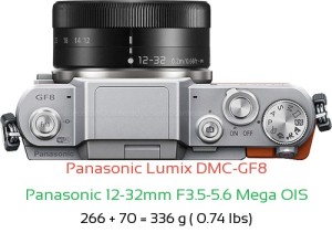Panasonic GF8 with Panasonic 12-32mm F3.5-5.6 Mega OIS Lens Size