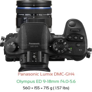 Panasonic GH4 with Olympus ED 9-18mm f4.0-5.6 Lens Size