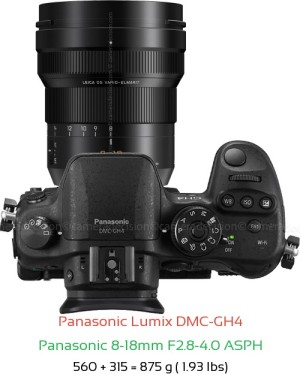 Panasonic GH4 with Panasonic 8-18mm F2.8-4.0 ASPH Lens Size