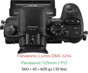 Panasonic GH4 with Panasonic 12.5mm / F12 Lens Size