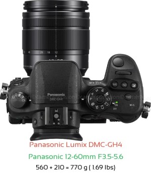 Panasonic GH4 with Panasonic 12-60mm F3.5-5.6 Lens Size