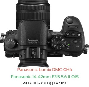 Panasonic GH4 with Panasonic 14-42mm F3.5-5.6 II OIS Lens Size
