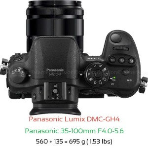 Panasonic GH4 with Panasonic 35-100mm F4.0-5.6 Lens Size