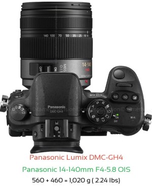 Panasonic GH4 with Panasonic 14-140mm F4-5.8 OIS Lens Size
