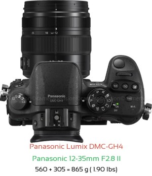 Panasonic GH4 with Panasonic 12-35mm F2.8 II Lens Size