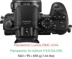 Panasonic GH4 with Panasonic 14-42mm F3.5-5.6 OIS Lens Size