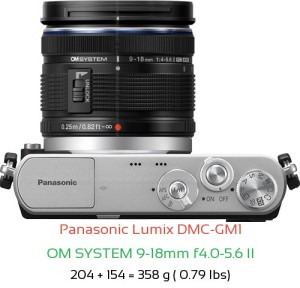 Panasonic GM1 with OM SYSTEM 9-18mm f4.0-5.6 II Lens Size