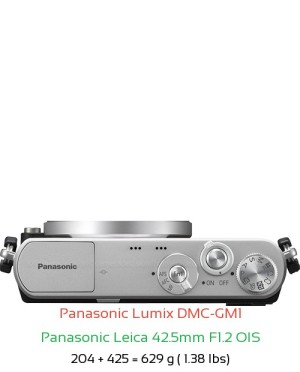Panasonic GM1 with Panasonic Leica 42.5mm F1.2 OIS Lens Size