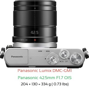 Panasonic GM1 with Panasonic 42.5mm F1.7 OIS Lens Size
