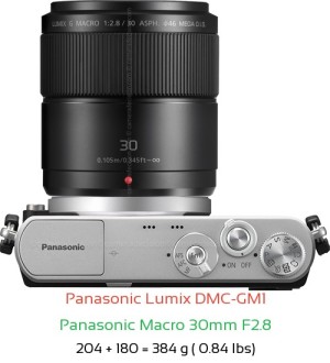 Panasonic GM1 with Panasonic Macro 30mm F2.8 Lens Size