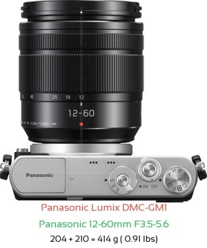 Panasonic GM1 with Panasonic 12-60mm F3.5-5.6 Lens Size