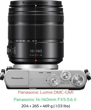 Panasonic GM1 with Panasonic 14-140mm F3.5-5.6 II  Lens Size