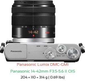 Panasonic GM1 with Panasonic 14-42mm F3.5-5.6 II OIS Lens Size