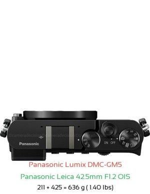 Panasonic GM5 with Panasonic Leica 42.5mm F1.2 OIS Lens Size